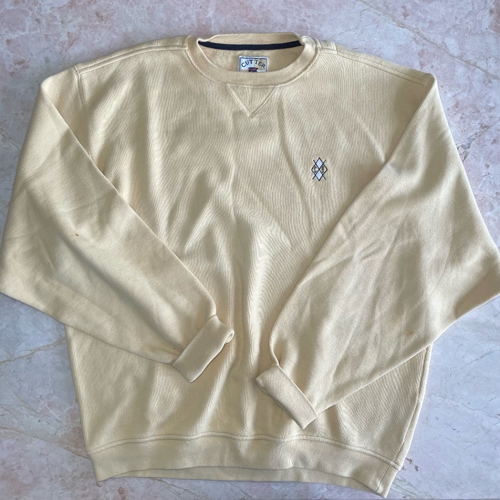 Cutter & Buck oversized pastel yellow sweatshirt